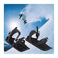 Hide on bush Outdoor Skiing Mini Sled with Safety Brakes & Anti-Slip Foot Panels, Snow Board Ski Boots,Perfectly Combined with Shoes,Great Outdoor Skiing Winter Sports Equipment (Black, 39x13cm)