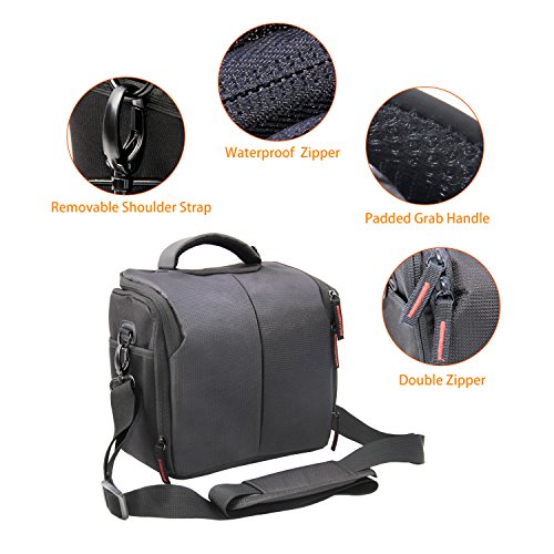 FOSOTO Camera Case Bag for Nikon D3300 D3400 D5300 D5500 D5600 D7200 D7100 D500 D90 D60 D750 D810 D610,Canon EOS Rebel T5i T5 T6 T7i XT SL1 T3i T4 70D 80D 5D Mark 6D 7D,Sony a99II Digital SLR Camera