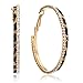 Gemini Women Fashion Leopard Print Crystal Big Round Hoop Earrings Gm148