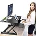 Mount-It! Height Adjustable Standing Desk Converter | 35” Wide Desktop | Sit-Stand Desk with Gas Spring Handle | Stand Up Computer Workstation Fits Dual Monitors | Black (MI-7955)