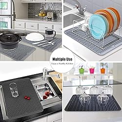 Silicone Dish Drying Mat, Non-Slip Easy Clean Sink