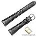 deBeer brand Genuine Lizard Watch Band (Silver & Gold Buckle) - Black 18mm