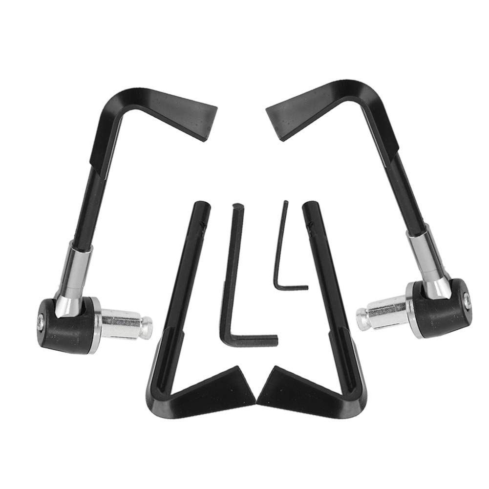 Brake Lever Guard Motorcycle + Handgrip Guard, Hand Grip Guard CNC Motorbike Brake Levers Protect Guard Motorcycle Protector Handlebar(Silver)