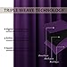 NICETOWN Blackout Draperies Curtains 84 Long - Easy Care Thermal Insulated Rod Pocket Blackout Curtains/Draperies for Patio Door - 1 Pair, Royal Purple, 42 inches Wx84 L
