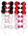 RufnTop Mickey and Minnie Mouse Sequins Ears Headband(Mix Colors Sequin Set of 12)