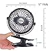 BLUBOON Clip on Fan Battery Operated Fan Portable for Baby Stroller 5 inches (Two Batteries, one for Backup)