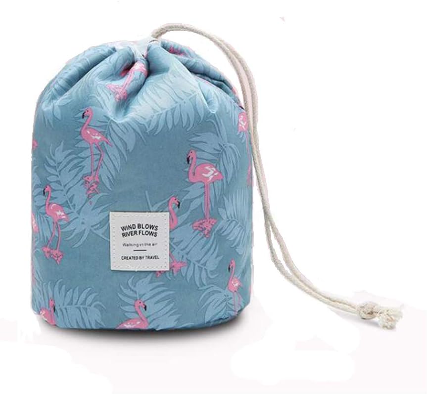 Travel Makeup Bag,Barrel Drawstring Cosmetic Storage Bag Pouch Waterproof Wash Bag Large Toiletry Bags for Women Ladies