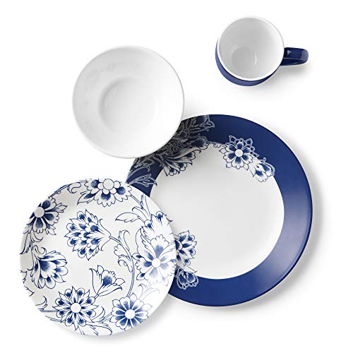 Home & Kitchen Dinnerware Corelle Boutique Indigo Blooms 16Piece Chip
