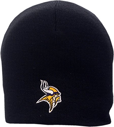 Minnesota Vikings Black Skull Knit Hat Logo Block 11144
