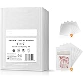 Wevac 6" x 10" Precut Vacuum Sealer Bags, 200 Count, Includes 5 Liquid Block Bags & 5 Bone Guard Pieces, Heavy Duty for Food Storage, Sous Vide & Meal Prep