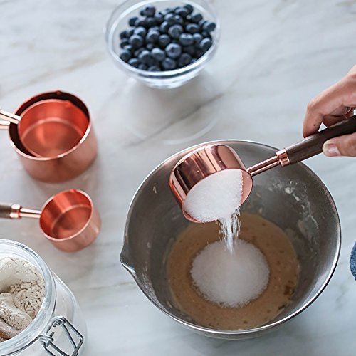 image for JOYORUN Copper Stainless Steel Measuring Cups and Spoons Set of 8 Gorg
