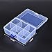 Pack of 4 Plastic Storage Box with Adjustable Dividers for Beads, Jewelry,Tools and Fishing Lures(2pc Organizer Box with 15 Grids & 2pcs Box with 6 Grids)