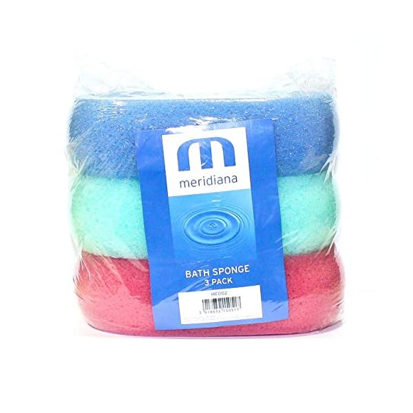 Meridiana Standard Bath Sponge, Green/Pink/Blue