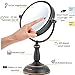 Ovente Lighted Vanity Mirror Tabletop, 7.5'' 1X 10X Magnifier, 360 Degree Double Sided, 3 Tone Smart Touch LED, 15 Min Auto Shut Off Timer, Battery & AC Plug Operated, Oil Rubbed Bronze MPT75BZ1X10X