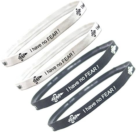 Fear0 NJ 4 Black I Have No Fear #MeToo Grip Non-Slip Soccer Gymnastic Headband