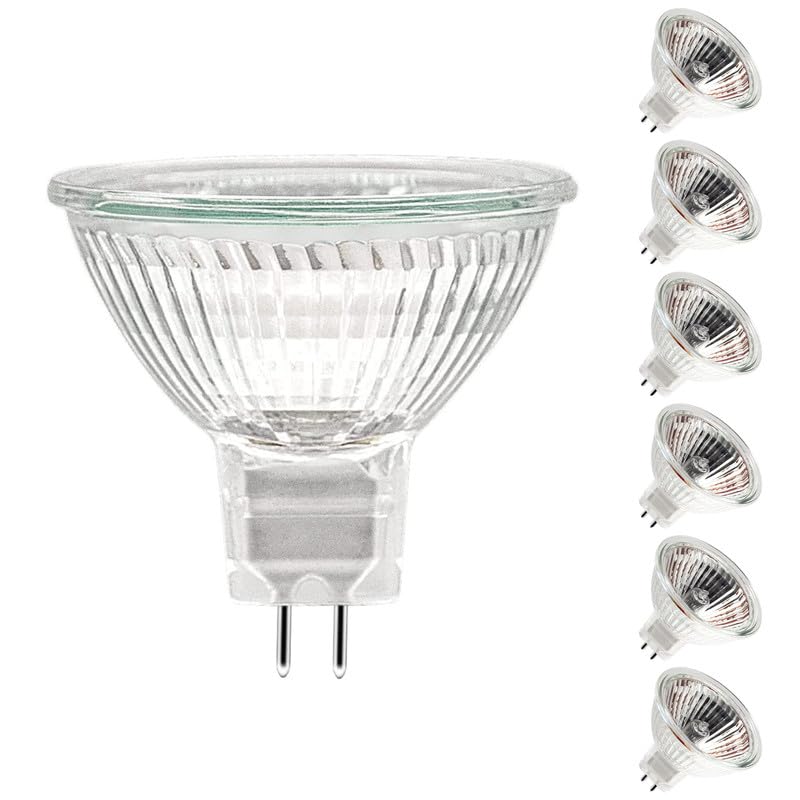 Photo 1 of ETUOLMP MR16 Halogen Bulb 50W 12V, Durable 6 Packs High Output Halogen Light Bulbs 2 pin GU5.3 Base for Landscape Lights, Track Lights, Fiber Optics, Desk Lamps, Dimmable, 2700K Warm White