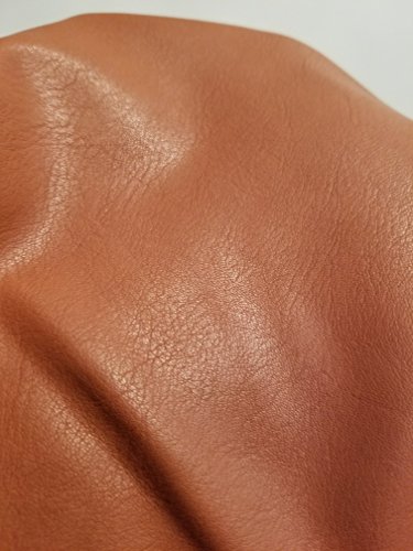 Cognac British Tan Faux Vegan {Peta Approved} Leather Synthetic Pleather 0.9 mm Cacti 1 Yard 52 inch Wide x 36 inch Long Soft Smooth Vinyl Upholstery (Cognac) NAT Leathers - Thumbnail 3