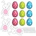 VictoryStore Yard Sign Outdoor Lawn Decorations - Easter Pathway Markers, Set of 9 Spotted Eggs and 3 White Bunnies, Includes 15 Stakes
