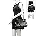 Hynes Victory Crocodile Pattern Top Handle Handbags Purses (Black)