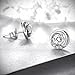 J.Rosée Women Classic 925 Sterling Silver High Polished Cubic Zirconia Small Hinged Hoop Earrings Christmas Jewelry Gifts (Spiral Love)