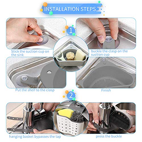 Sink Strainers Basket, No Drilling Triangular Sink Corner Strainer
