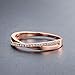 DIFINES Redbarry Fashion Criss Cross X 18k Rose Gold Plated CZ Diamond Promise Eternity Rings Wedding Band, Size 8