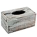 MyGift Decorative Rustic Torched Wood Tissue Box Holder, Bathroom Rectangle Tissue Box Cover