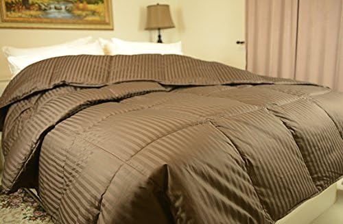 Luxlen Full/Queen Chocolate Down Comforter - 600 Fill Power, 450 Thread Count Egyptian Cotton