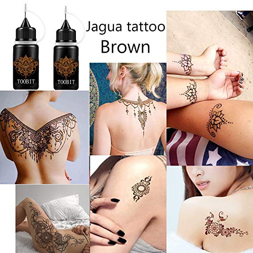 Temporary Tattoo kit Jagua Gel Tattoos 3 Bottles Black Brown （1.5oz
