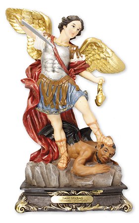 Florentine Collection 8" Saint Michael Resin Figurine Statue 200mm