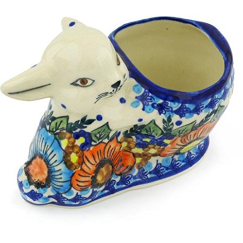 Click Here to See More Images Ceramika Bona H1233H Polish Pottery Ceramic Bunny Shaped Jar Hand Painted, 5-Inch