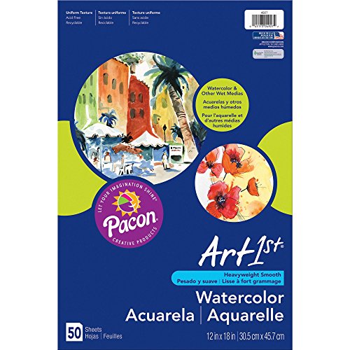 Art1st UCreate Watercolor Paper, White, Package, 90 lb., 12