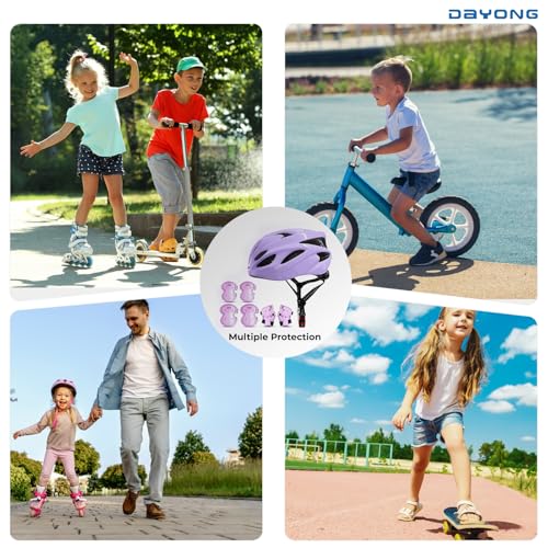 DAYONG Kids Helmet and Protective Gear Set, Adjustable Toddler Bike Helmet Set Knee Pads Elbow Pads Wrist Guards, Suit for Cycling Roller Skating Scooter Skateboard.