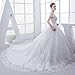 SISJULY Women's Sweetheart Lace Off The Shoulder Ball Gown Wedding Dress 8 White