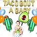 18 Pieces Taco Bout A Baby Balloons Decorations Supplies, Fiesta Theme Baby Shower Pregnancy Announcement Gold Letter Balloons, First 1st Birthday Party Gender Reveal Party Supplies
