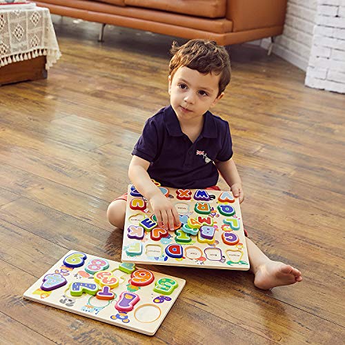 2 Wooden+Puzzles+Alphabet+Educational+Gifts