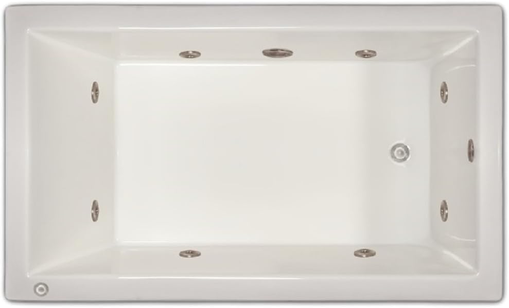 Signature Bath LPI18-W-LD Drop-In Whirlpool Bathtub with Stainless Jets - Left Drain, White