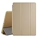 Besdata Ultra Thin Magnetic Smart Cover [Wake/Sleep Function]& Translucent Back Case for 2014 iPad Air 2 + Screen Protector + Cleaning Cloth + Stylus (Gold)