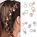 Polytree 10Pcs Women's Girl's Cute Shiny Star Hair Rings Hair Clips for Braids Plaits