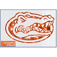 Florida Gators ORANGE MIRROR VINYL GATOR HEAD LOGO 20" Vinyl Decal Car Truck Window UF Sticker