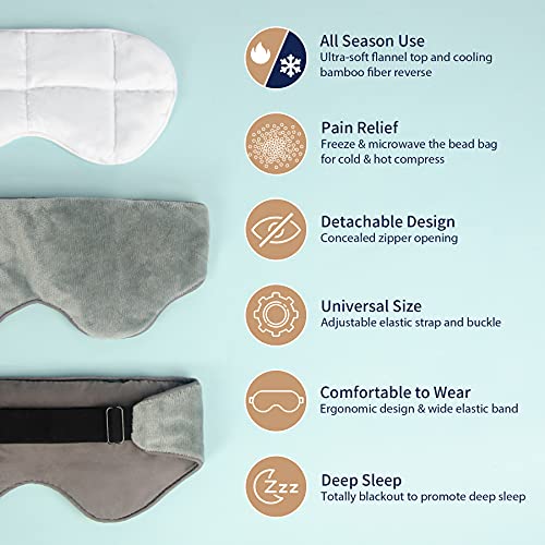 Mr. Sandman Weighted Eye Mask for Sleeping Migraines, Cold Hot Compress