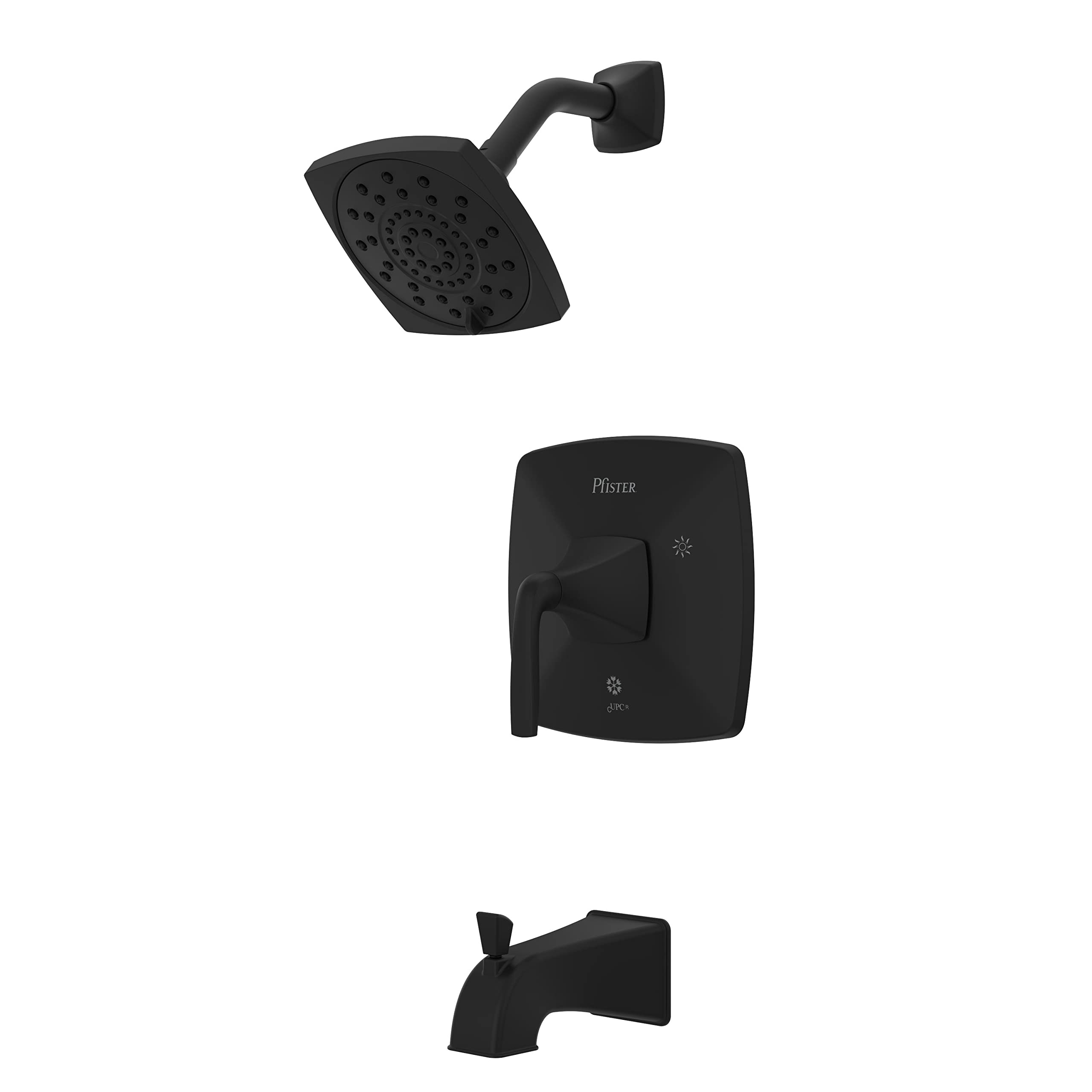 Photo 1 of Pfister Bellance Tub & Shower Trim Kit, Valve & Cartridge Included, Single Handle, , Matte Black Finish, 8P8WS2BLLSB