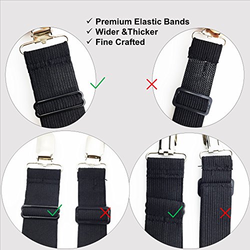 RayTour Bed Sheet Holder Straps, Adjustable Bed Sheet Fastener and 3 Way Mattress Cover Holder Fasteners The Triangle Bed Sheet Keeper with Heavy Duty Grippers Clips (Triangle – Black- Set of 4)