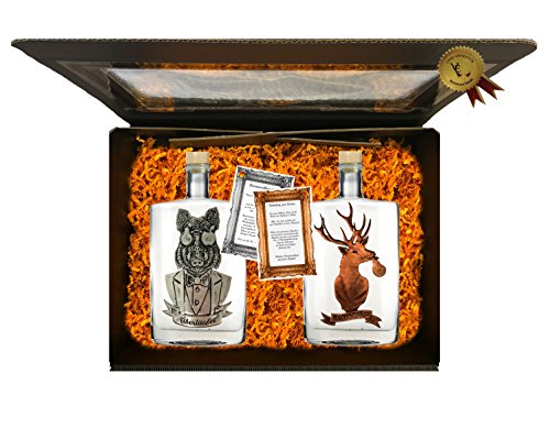 Geschenkset Edel-Brände: Hornträger (Williams) und Überläufer (Obstler) - Das Geschenk für Männer, Jäger und Sammler (2… – Bild 3