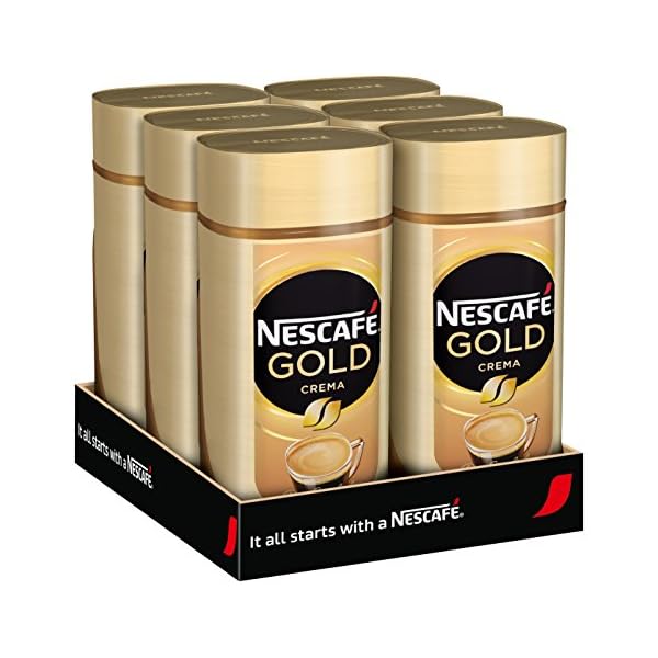 NESCAFÉ Gold Crema, löslicher Bohnenkaffee aus erlesenen Arabica-Kaffeebohnen, Instant-Pulver, koffeinhaltig…
