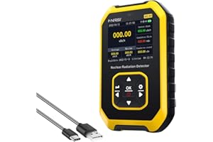 GEARWOO Geiger Counter Nuclear Radiation Detector - Radiation Dosimeter with LCD Display, Portable Handheld Beta Gamma X-ray Rechargeable Radiation Monitor Meter, 5 Dosage Units Switched