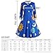 ZAFUL Women's Vintage Peter Pan Collar Planet Print A Line Flare Party Dress Blue