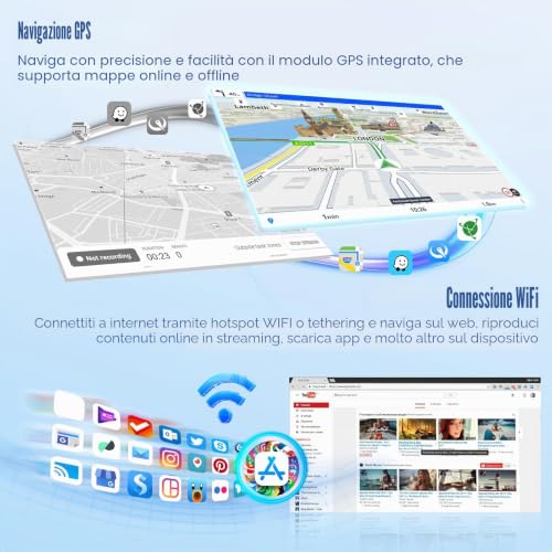 [4G+128G]Inefala Android 15 Car Radio for Fiat 500 2007-2015 with Wireless Carplay Android Car, 7 Inch Touchscreen Stereo Bluetooth Car Stereo with GPS Navigation WiFi RDS/FM SWC Rearview Camera Mic