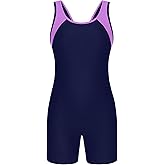 beautyin Girls Boyleg One Piece Swimsuit Athletic Bathing Suit Competitive Swimwear Size 7-16