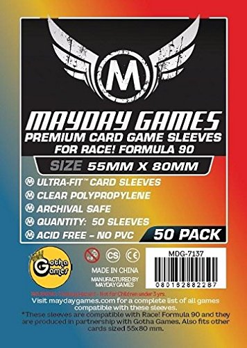 Race Formula 90 Card Sleeves (55x80mm) - 50 Premium Sleeves